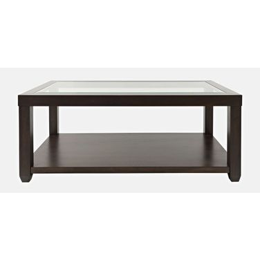 Urban Icon Rectangular Glass Inlay Coffee Table In Merlot