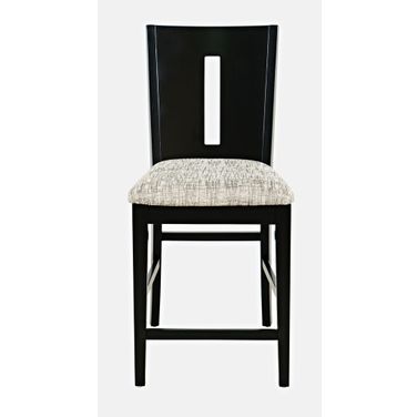 Urban Icon Slotback Upholstered Counter Stool Set of 2 In Black