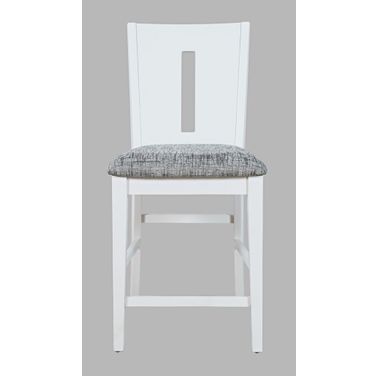 Urban Icon Slotback Upholstered Counter Stool Set of 2 In White