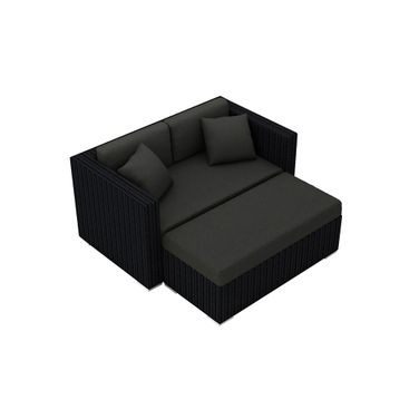 Urbana Day Lounger In Canvas Charcoal and Coffee Bean