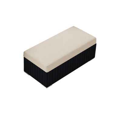 Urbana Double Ottoman In Canvas Flax and Coffee Bean