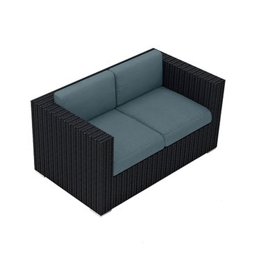 Urbana Loveseat In Cast Lagoon and Coffee Bean