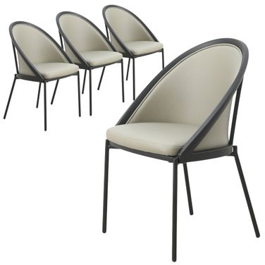 Urbane Modern Dining Chair Set of 4 with Olive Green