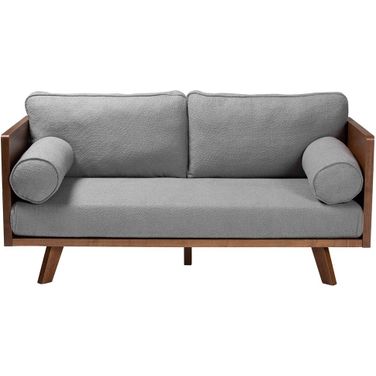 Uriel Boucle Fabric Sofa In Walnut Brown and Grey