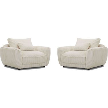 Utopia Chair and A Half with Lumbar Pillow Set of 2 In Mega Ivory