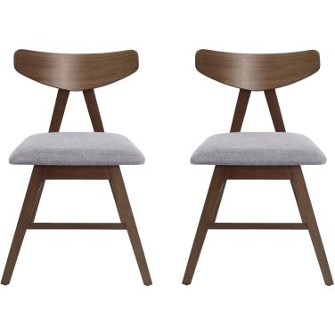 Utopia Dining Chair with Iconic Splayed Legs and Stunning Wood Frame In Dark Grey - Set of 2