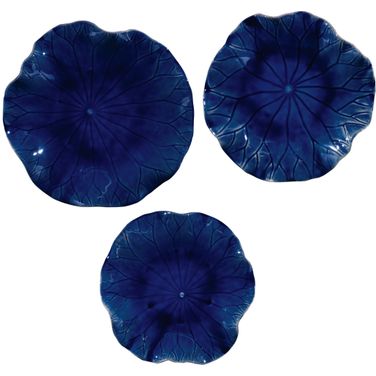 Uttermost Abella Blue Ceramic Wall Decor Set Of 3