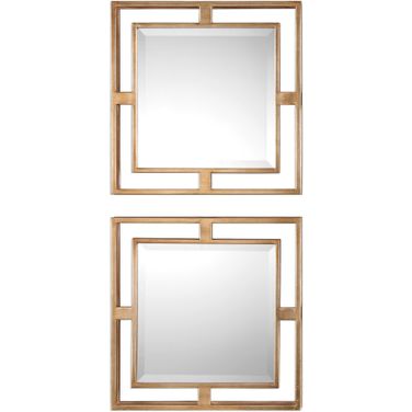 Uttermost Allick Gold Square Mirrors Set Of 2