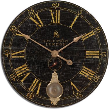 Uttermost Bond Street 30 Inch Black Wall Clock