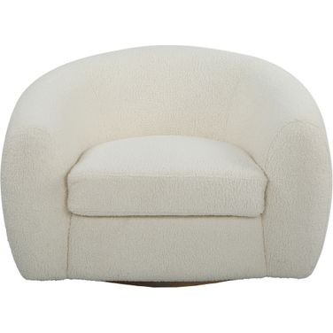 Uttermost Capra Art Deco White Swivel Chair