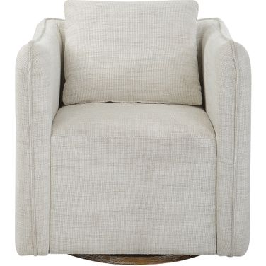 Uttermost Corben White Swivel Armchair