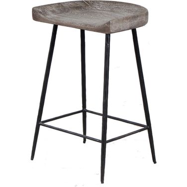 Uttermost Cordova Carved Wood Counter Stool