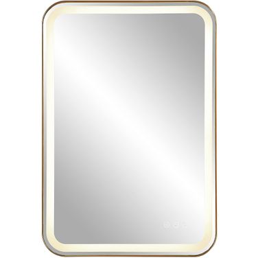 Uttermost Crofton Lighted Brass Vanity Mirror