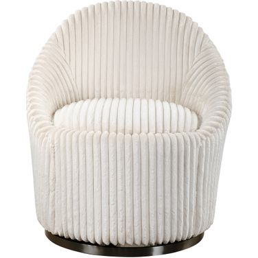Uttermost Crue White Swivel Chair