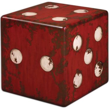 Uttermost Dice Red Accent Table