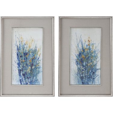Uttermost Indigo Florals Framed Art Set Of 2