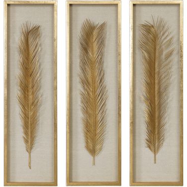 Uttermost Palma Gold Leaf Shadow Box Set Of 3