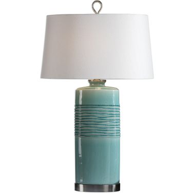 Uttermost Rila Distressed Teal Table Lamp