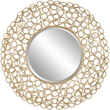 Uttermost Swirl Round Gold Mirror