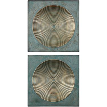 Uttermost Sybil Antique Gold Squares Set Of 2