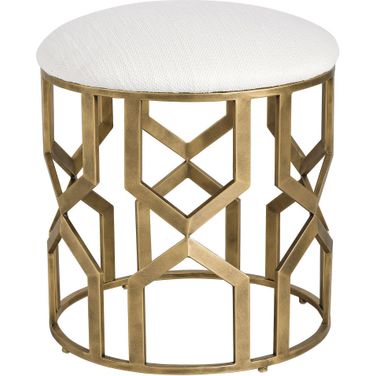 Uttermost Trellis Geometric Accent Stool