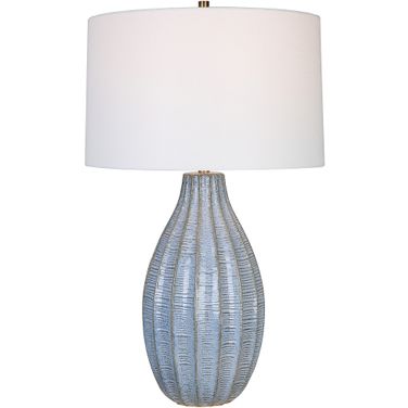 Uttermost Veston Blue Glaze Table Lamp