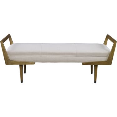 Uttermost Waylon Modern Ivory Bench