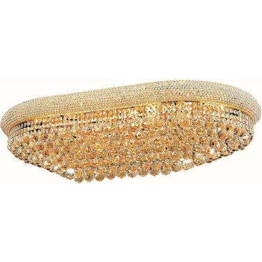 Primo 24" Gold 24 Light Flush Mount With Clear Royal Cut Crystal Trim