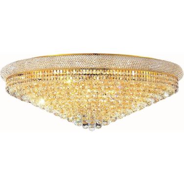 Primo 42" Gold 30 Light Flush Mount With Clear Royal Cut Crystal Trim