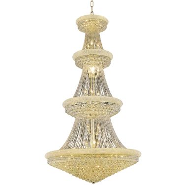 Primo 48" Gold 42 Light Chandelier With Clear Royal Cut Crystal Trim