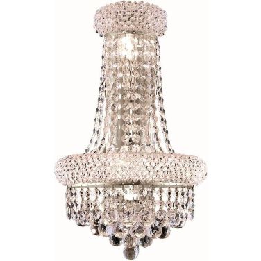 V1800W12SC/RC Primo 12" Chrome 4 Light Wall Sconce With Clear Royal Cut Crystal Trim