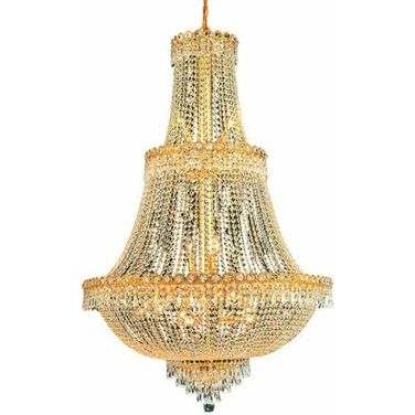 Century 30" Gold 17 Light Chandelier With Clear Royal Cut Crystal Trim