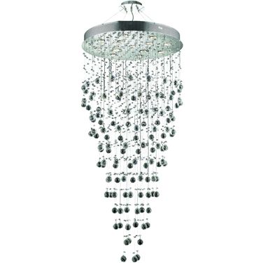 Galaxy 28" Chrome 13 Light Chandelier With Clear Royal Cut Crystal Trim