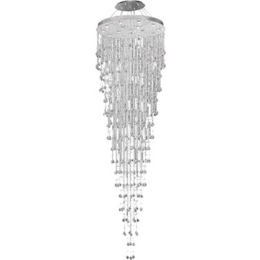 Galaxy 36" Chrome 16 Light Chandelier With Clear Royal Cut Crystal Trim