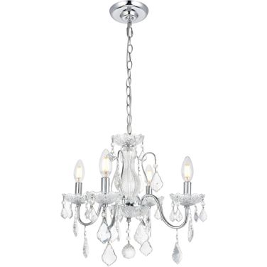 St. Francis 17" Chrome 4 Light Pendant With Clear Royal Cut Crystal Trim