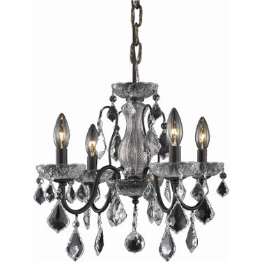 St. Francis 17" Dark Bronze 4 Light Pendant With Clear Royal Cut Crystal Trim