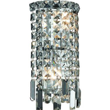 V2031W6C/RC Maxime 6" Chrome 2 Light Wall Sconce With Clear Royal Cut Crystal Trim