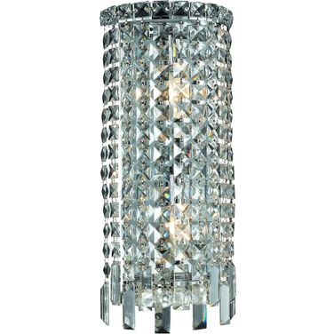 V2031W8C/RC Maxime 8" Chrome 2 Light Wall Sconce With Clear Royal Cut Crystal Trim