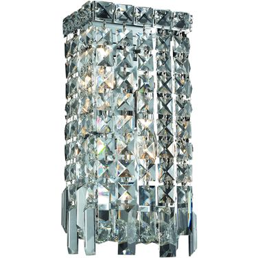 V2033W6C/RC Maxime 6" Chrome 2 Light Wall Sconce With Clear Royal Cut Crystal Trim