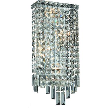 V2033W8C/RC Maxime 8" Chrome 4 Light Wall Sconce With Clear Royal Cut Crystal Trim