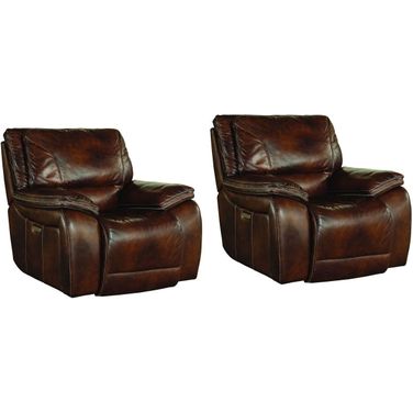 Vail Power Recliner Set of 2 In Burnt Sienna
