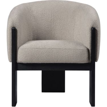 Valdez Boucle Upholstered Barrel Back Accent Chair In Beige