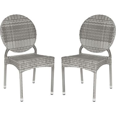 Valdez Grey Indoor/Outdoor Stacking Side Chair Set of 2 FOX5204B