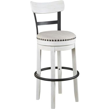 Valebeck Linen Tall Upholstered Swivel Barstool
