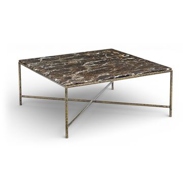 Valen Marble and Iron Coffee Table In Brown