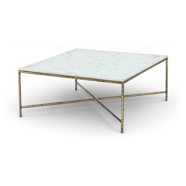 Valen Marble and Iron Coffee Table In White
