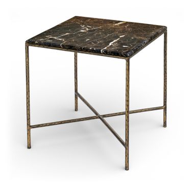 Valen Marble and Iron End Table In Brown