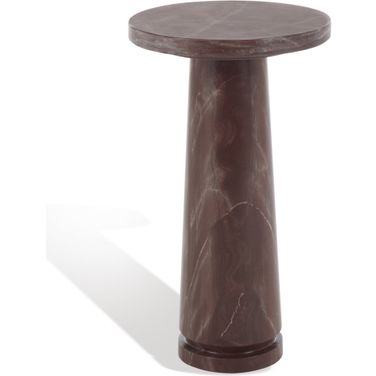 Valentia Round Marble Accent Table In Pink
