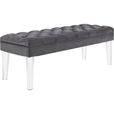 Valet Gray Performance Velvet Bench