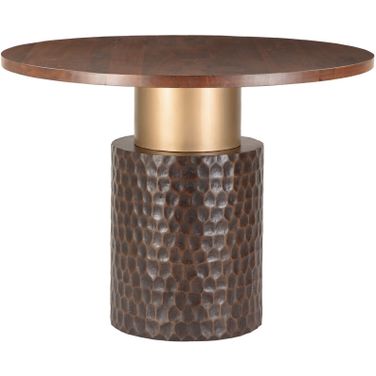 Vallarta 48 Inch Carved Gathering Table with Mango Wood In Two Toned